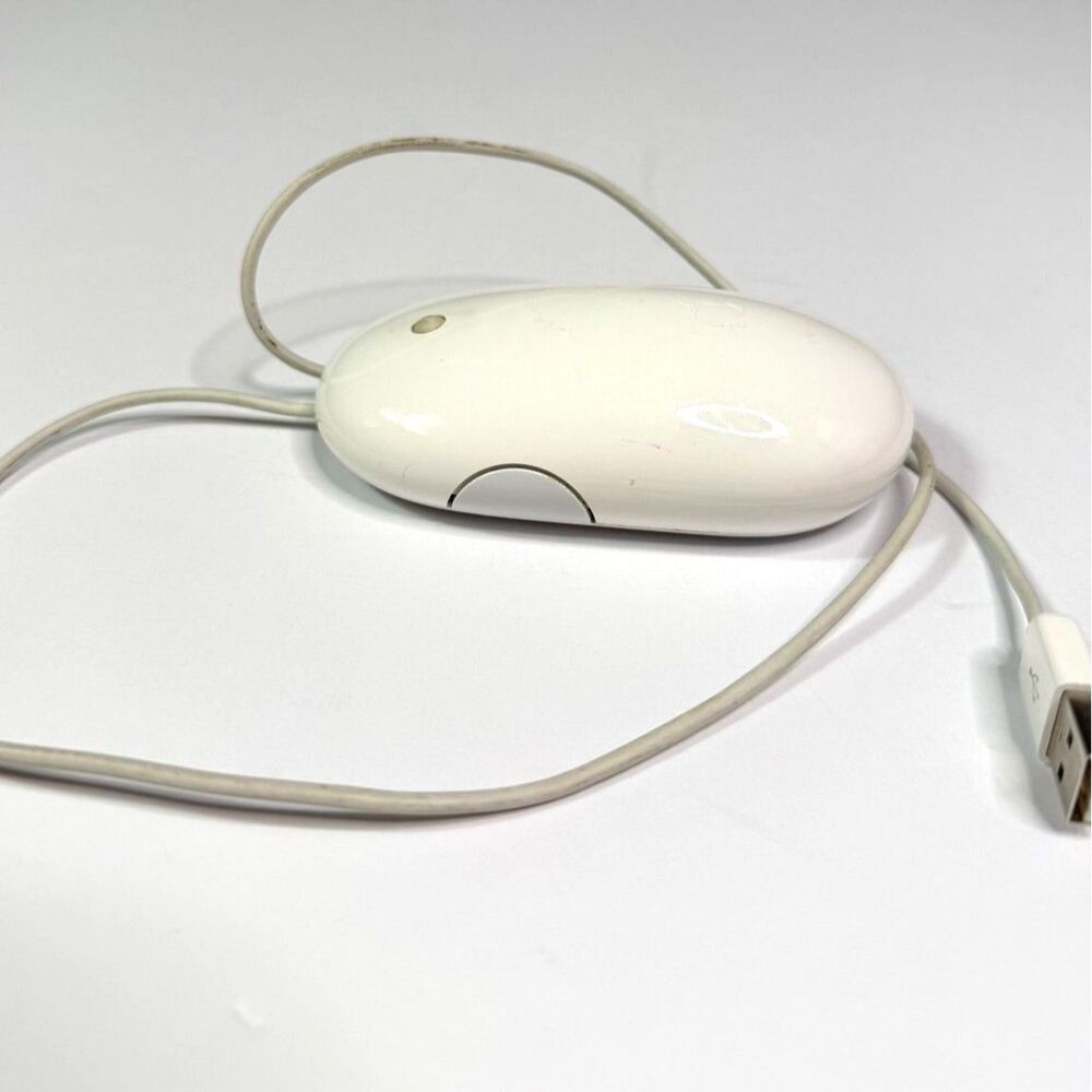 vintage Apple Mighty Mouse A1152 EMC 2058 Wired USB Tested Working!